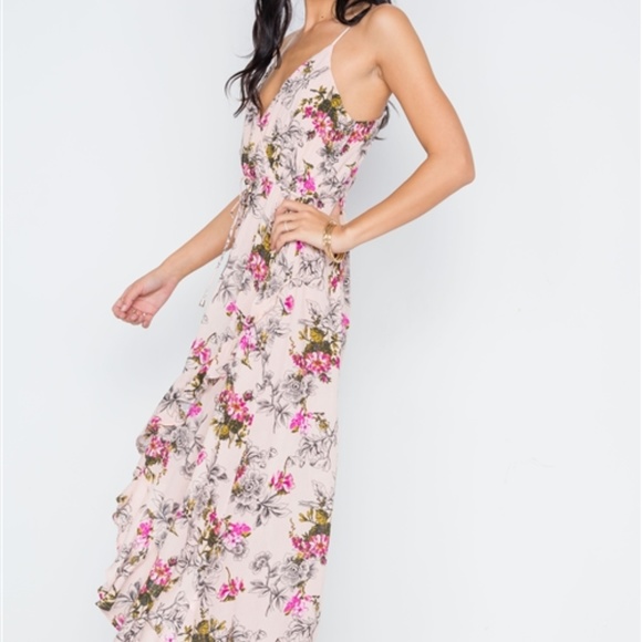 Last 1! FLORAL HIGH LOW MAXI DRESS - Picture 4 of 8
